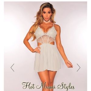 Hot Miami Styles - NEW Sage Crochet Pleated Romper